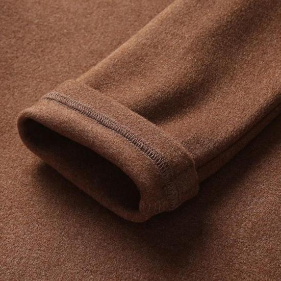 Весна Осень Мужской Топ Защита Шеи Полувысокий Воротник Двусторонний Немецкий Бархат Приталенный Эластичный Длинные Рукава Пуловер Базовый Свитшот