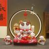 Cashier Maneki Neko Ceramic Lucky Cat Welcoming Chinese Lucky Cat Automatic Waving Hand Beckoning Fortune Cat Figurines Decor
