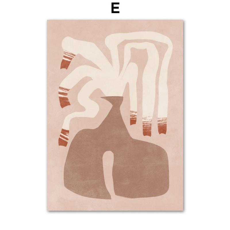 Абстрактный Минимализм Постер Линии Ваза Геометрическое Искусство Постеры и Принты Холст Живопись Скандинавское Настенное Искусство Гостиная Домашнее Украшение