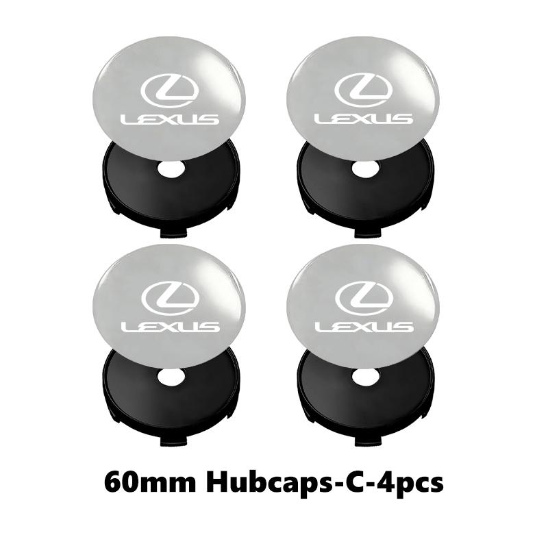 YOM1 4pcs 56/60mm Car Wheel Center Hub Caps Emblem Stickers Tire Rim Covers Auto Accessories For Lexus RX350 IS250 CT200h ES250