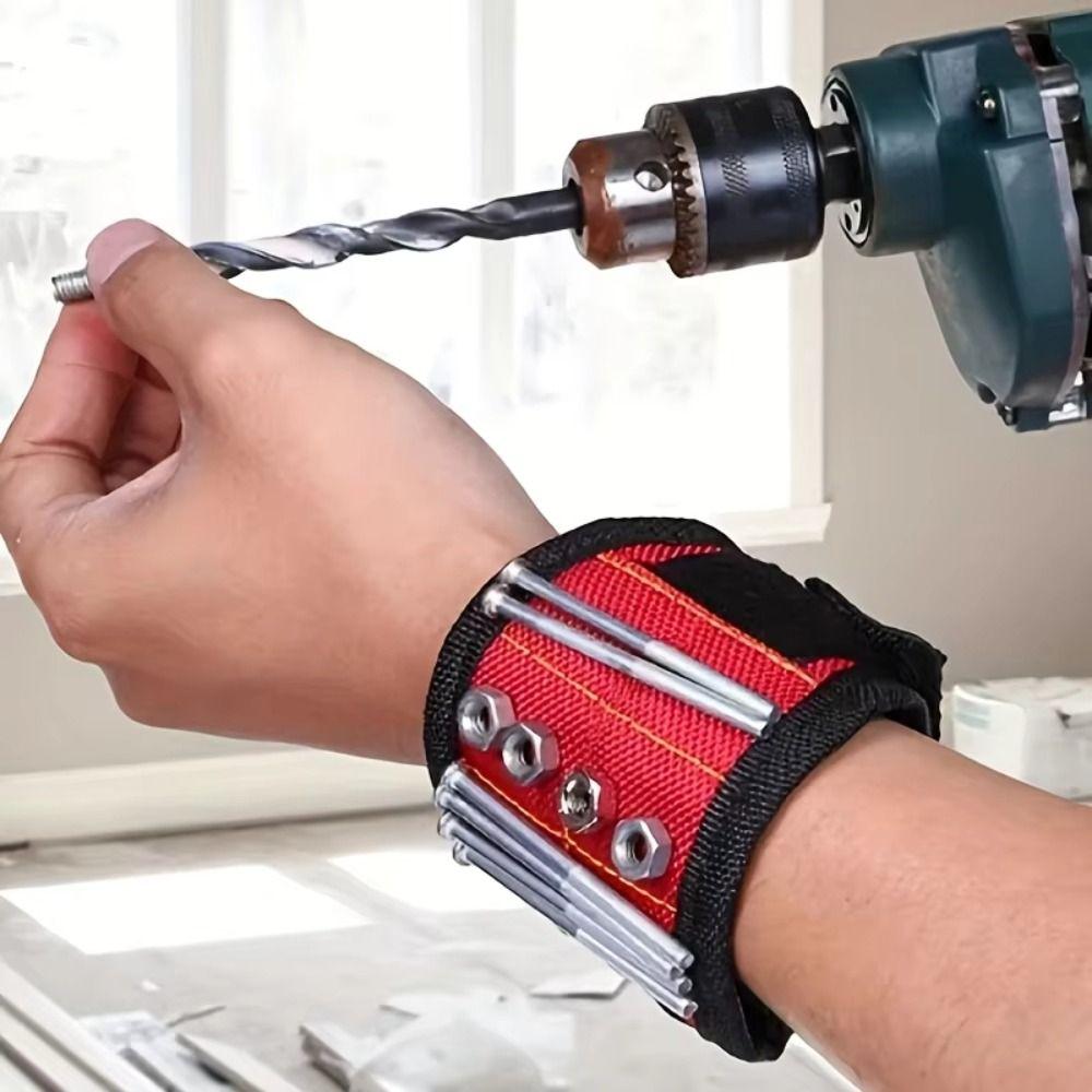 Magnets Magnetic Wristband 3/5 Rows Magnetic Wrist Belt Magnetic Arm Wristband Tool Kit
