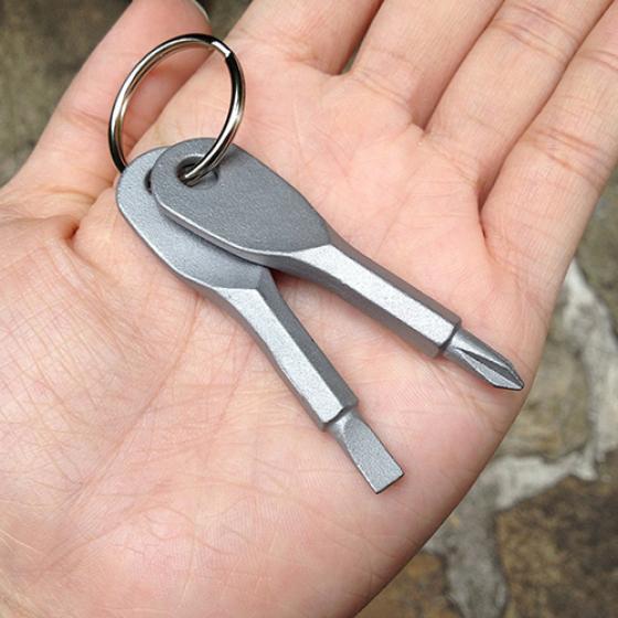 Набор отверток из нержавеющей стали с 2 ключами EDC, многофункциональный карманный инструмент для улицы