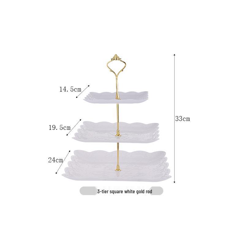 Трехъярусная подставка для торта к европейскому полуденному чаю - креативный многослойный пластиковый поднос для десертов и фруктовая тарелка