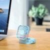 Летний удобный ремешок USB перезаряжаемый небольшой вентилятор с зеркалом для макияжа бесшумный ручной складной настольный многодиапазонный электрический вентилятор