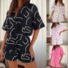 Tooxika New Short Sleeved Printed Casual Shirt And Shorts Two-piece Set