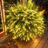 Realistic Potted Plant Fillers Pre-Lit Artificial Ferns with Warm LED Lights, UV Resistant Faux Hanging Plants for Lifelike Plastic Porch Outdoor