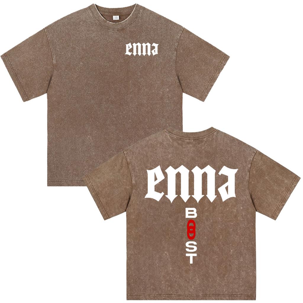 Rapper PLK Enna Boost Graphic Vintage Washed T-shirts Men's Women Clothing Fashion Short Sleeve Oversized T Shirts Streetwear