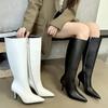 High Quality Sexy Pointed Toe Thin High Heels Black High Boots Women Fashion Side Zipper Design Knee-high Knight Boots for Women