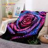 3D Rose Flowers Nordic Romantic Soft Blankets,Keep Warm Throw Blanket Comfortable Blanket for Picnic Beds Sofa Home Bedroom Gift