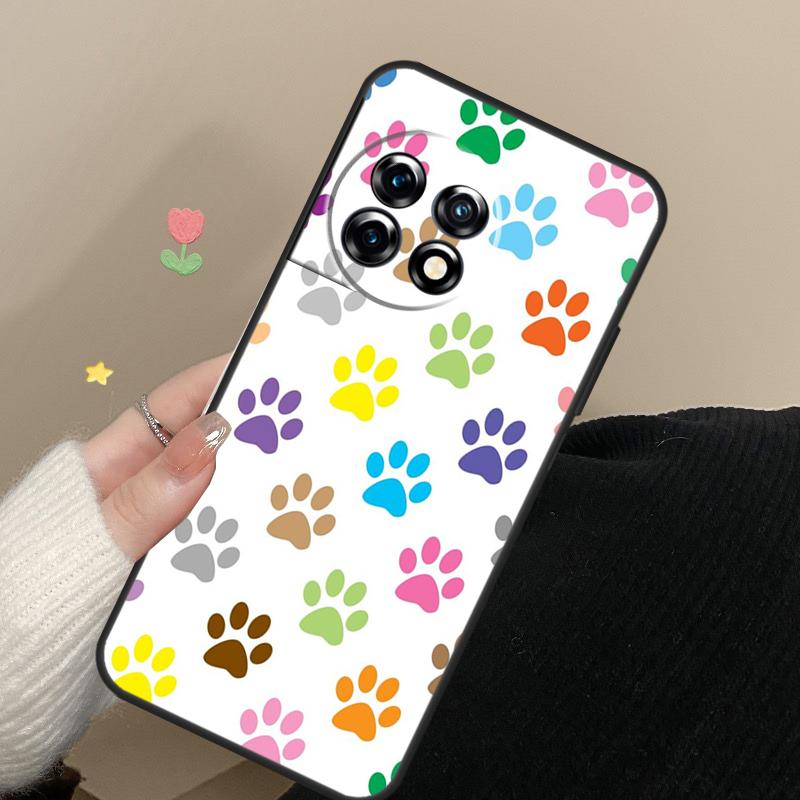 Cat Dog Paws Case For OnePlus 13T 13R 12R 10T 8T 15 13 12 11 10 Pro Nord 5 CE 2 3 4 Lite N20 N30 Cover