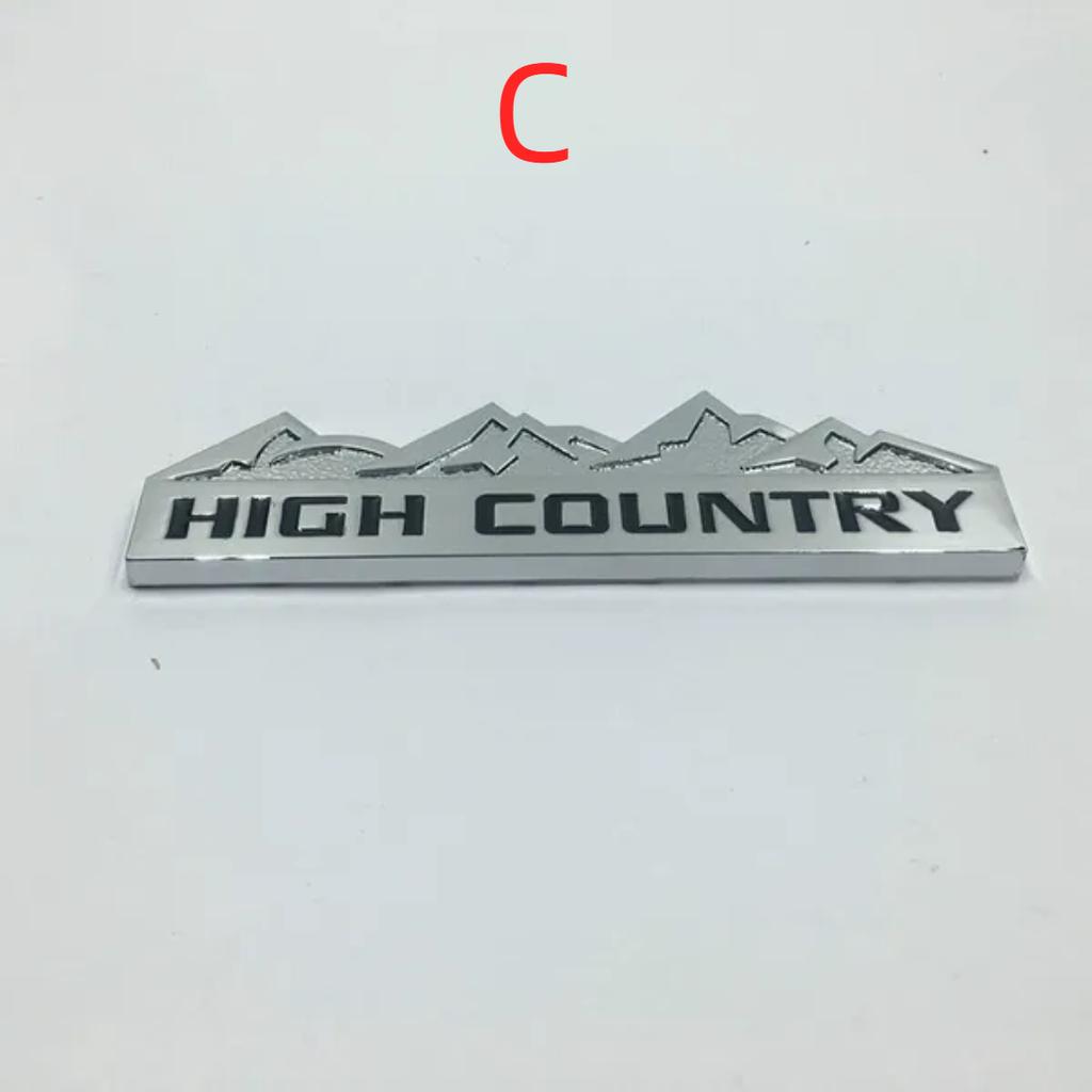 3D Letter Logo Car Stickers Emblem Tail Badge Rear Trunk Decals For C/hevrolet S/ilverado S/ierra Fender or Tailgate HIGH COUNTRY Emblem Nameplate