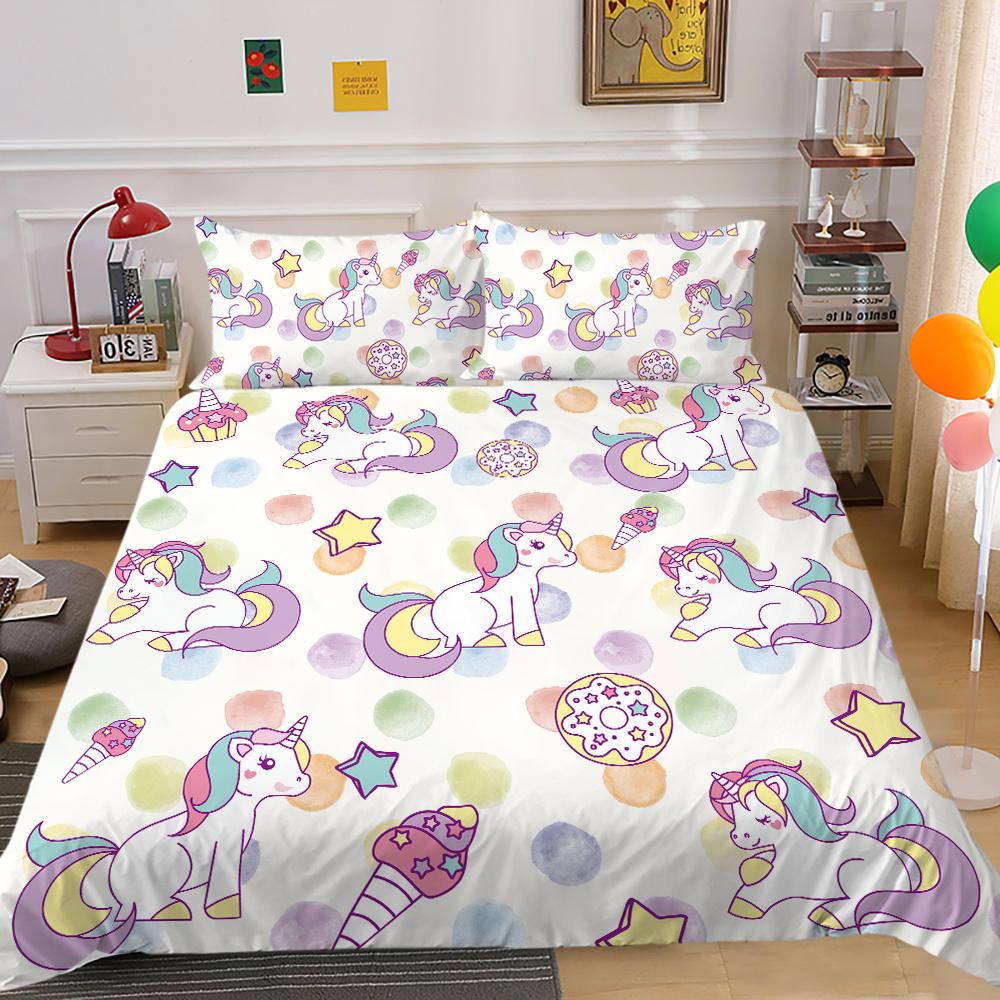 2023 Новый стильный комплект одеяла с подушкой для постельного белья, уникальный дизайн, домашний текстиль, пододеяльник с принтом единорога, комплект для девочек, один пододеяльник