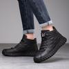 Мужская зимняя обувь, модные флисовые теплые кожаные ботинки, роскошные дизайнерские повседневные спортивные удобные ботильоны, обувь