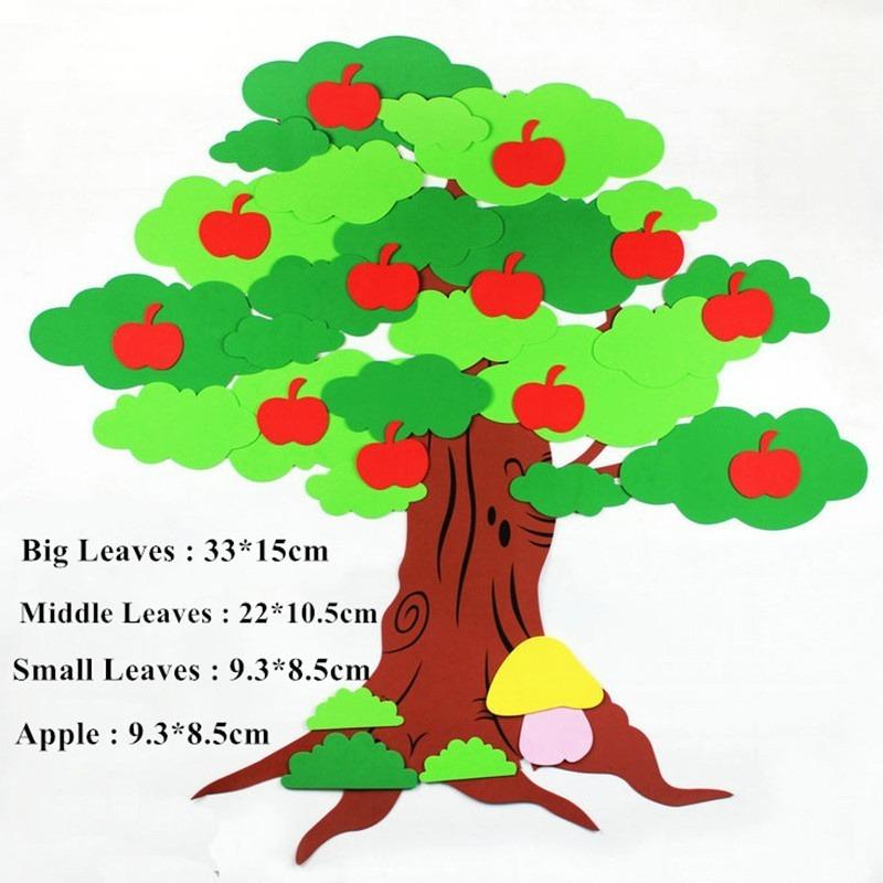 Большое дерево цветок детский сад настенные украшения наклейки Eva пена дома настенные наклейки классная доска газета ручная работа своими руками