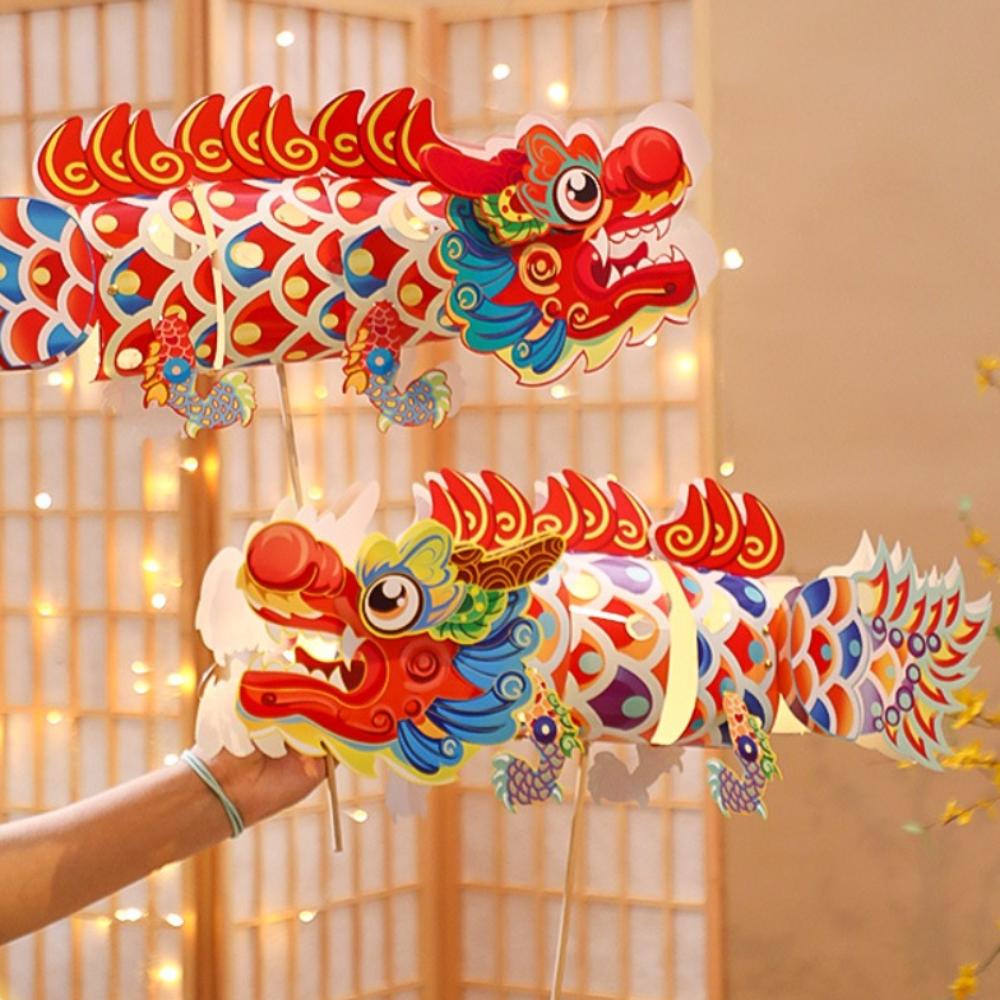 Colorful Dragon Dance Lantern Handmade Parent Child Toy Lantern  Mid-autumn Festival