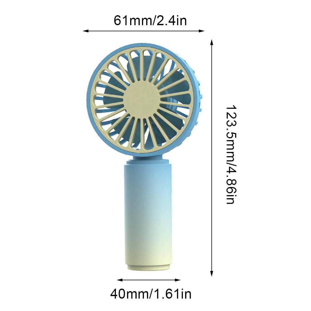 - Mini Portable Fan USB Rechargeable 500mAh Low Noise Hand Fan (Blue Yellow)