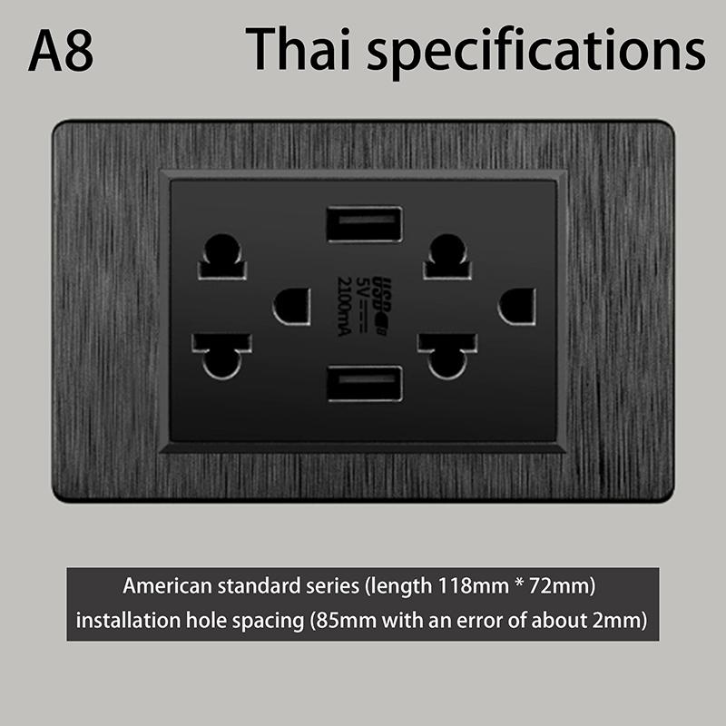 Новое 5 В 2,1 А USB Type-c Зарядное устройство Стандарт Таиланда 118 мм Бытовая Панель Тайский Универсальный Настенный Выключатель Серия Розеток