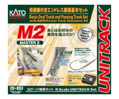 KATO N Gauge M2 Бесконечный путь с боковым путем Базовый набор Master 2 Набор рельсов для железнодорожной модели 20-853