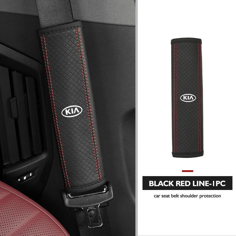 RTMZ5 For KIA Car Safety Belt Shoulder Protector Pad Leather Seat Belt Cover Accessories K5 K2 Rio Optima Sportage Venga Sorento