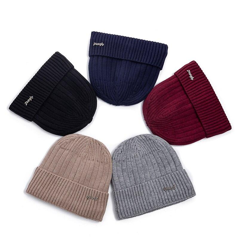 Новая зимняя шапка унисекс с добавлением флиса, теплая шапка, прямой дизайн, мягкая шапка-бини для мужчин и женщин, утепленная шапка для лыжного спорта, вязаная шапка