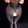 M Xl Большой размер Масло Блестящие Сатиновые Колготки Высокая Эластичность Открытая Ластовица Колготки Мокрого Вида Сексуальное Белье Шелковистая Клубная Одежда Для Женщин