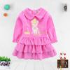 Kid Girls Tddler Enbroidery Long Sleeve Wedding Birthday Party Princess Dress Children Pleated Skirt  Casual Pattern Dresses