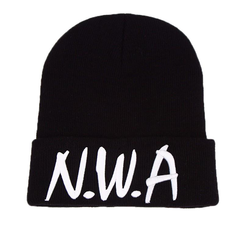 Fashion Winter Warm Beanies Cap NWA Embroidery Knitted Hat Women Men Hip Hop Lady Wool Caps Outdoor Cold Hats