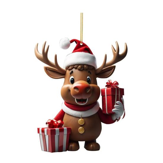 Мультяшный олень рождественский кулон подвесное украшение с шнурком легко повесить очаровательное рождество
