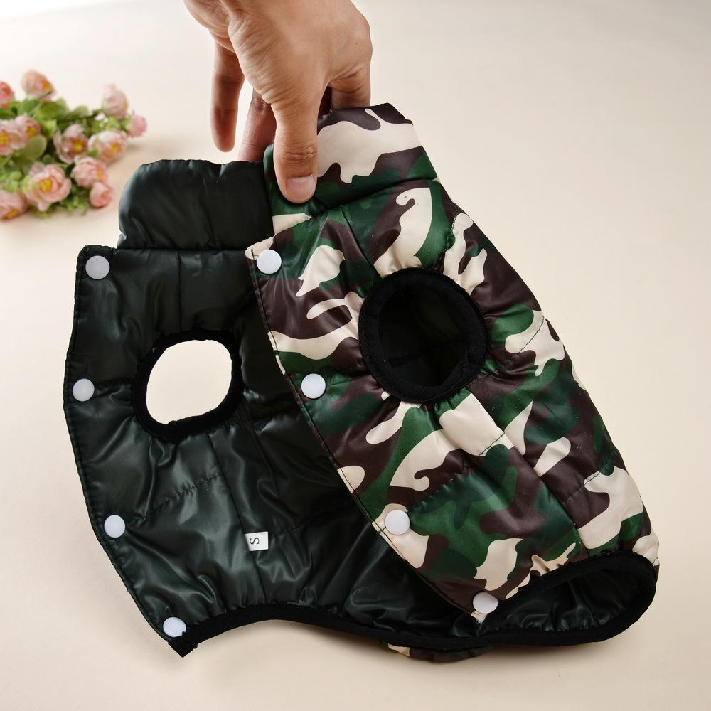 Reversible Camouflage Vest for Pomeranian & Bichon: Small Dog Winter Coat