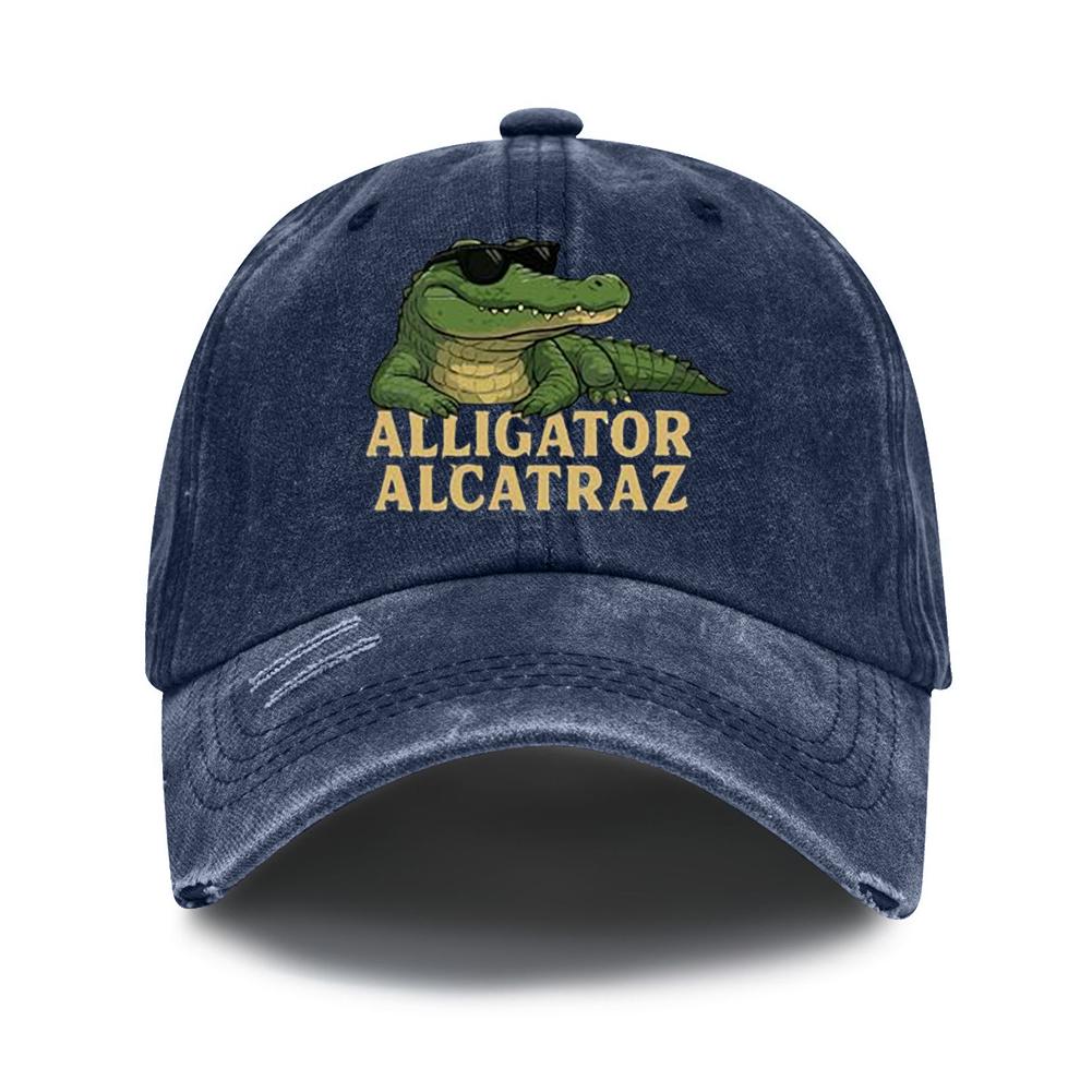 Washed Cotton Baseball Cap Breathable Alligator Dad Hat Comfortable Fashion Golf Hat Adjustable for Outdoor Sports