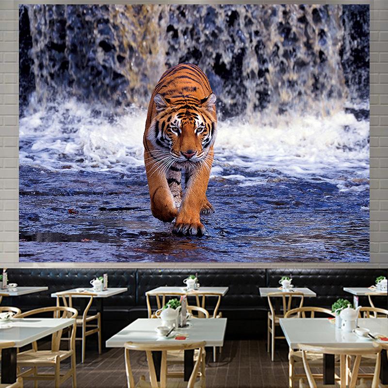 Скандинавский американский лесной тигр, большой гобелен, настенный гобелен с геометрическим рисунком, гобелен в стиле хиппи, домашний декор, эстетическое украшение