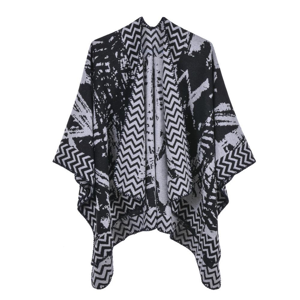 Ponchos Coat Cashmere Scarves Women Winter Warm Shawls And Wraps Pashmina Thick Capes Blanket Femme Scarf