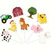 27 PCS Farm Animal Cake Decorations Party Decorations for Birthday Parties, Livestock Farm Cartoon Coasters Party Supplies