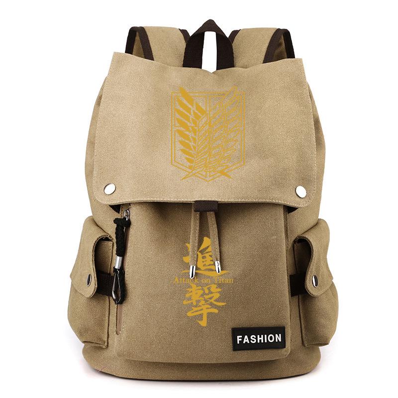 Атака титанов Крылья свободы аниме холст рюкзак для студентов