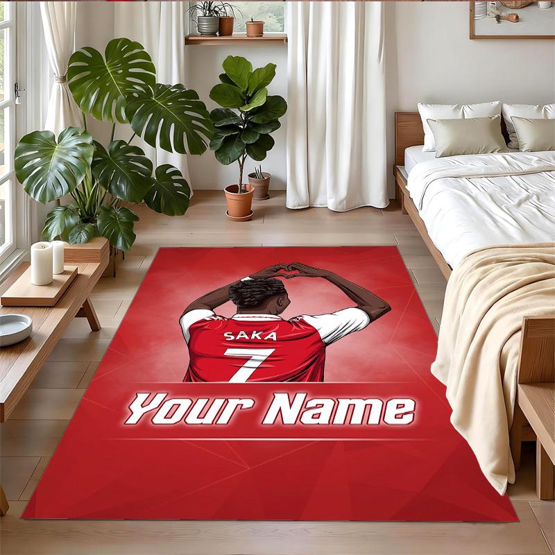 Crystal Velvet Rug Custom Name Text, Soft Non Slip Floor Mat Home DecorBukayo Saka