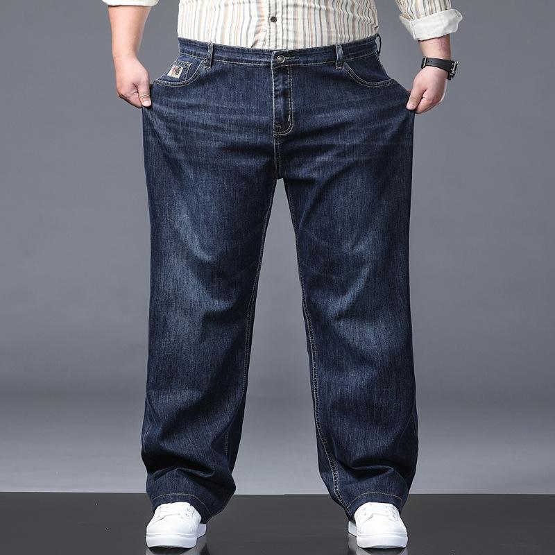 Plus Size Men's Jeans - Relaxed Straight-Leg High-Waisted High-Stretch Dad Trousers
