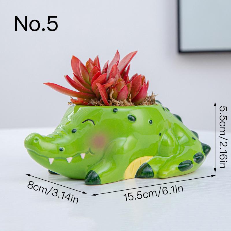 Cute Animal Flower Pot Succulent Pot Ceramics Planter Home Decor Desktop Ornaments Bonsai Plant Pot Garden Decoration