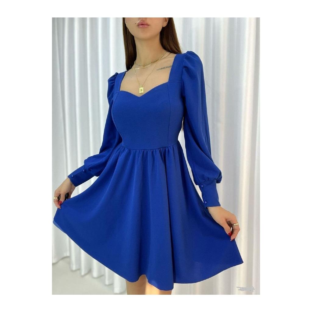 Flexible Fabric Low-cut Skirt A-line Cut Long Sleeve Evening Dress And Graduation Dress 582293 727