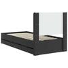 Bed Frame with Storage and Headboard Black 75 x 190 cm