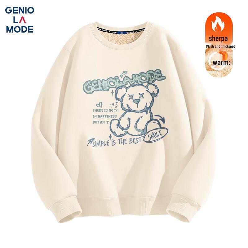 GENIOLAMODE Men's Winter Fleece-Lined Crewneck Sweatshirt