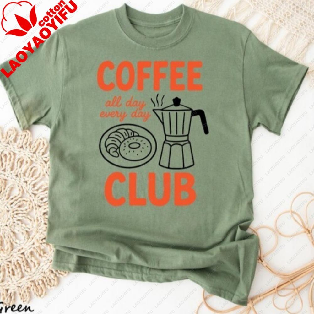 Coffee Club Unisex Shirt Coffee Lover Gift Retro Coffee And Donut Shirt Funny Barista Gift Caffeine Addict Tees