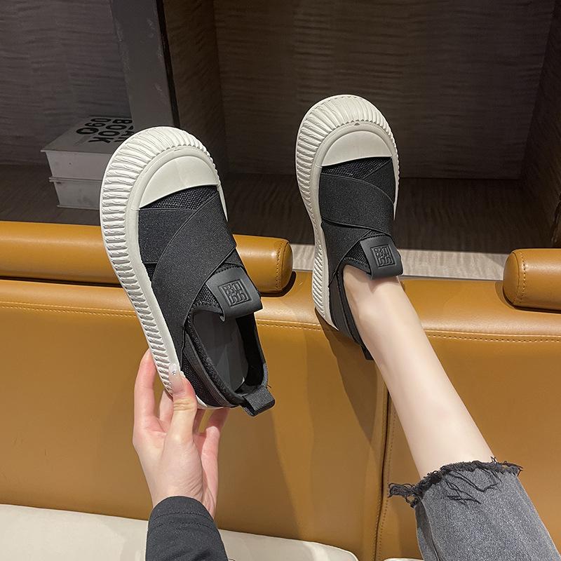 Летающие тканые дышащие кукольные туфли женские новые на платформе, сетчатые дышащие повседневные туфли, туфли-хлебушки