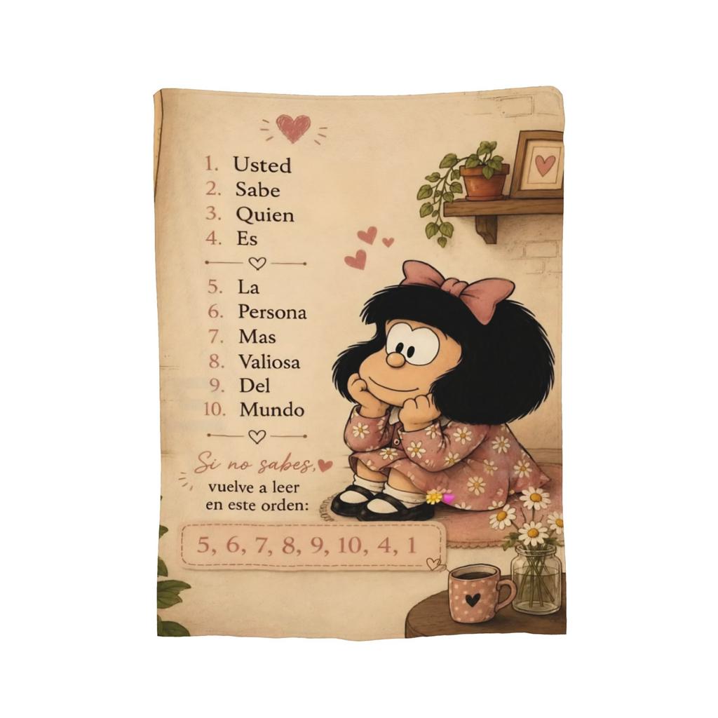 Mafaldas Good Night Sleep Blanket Cover Inspirational Quote Flannel Throw Blankets Air Conditioning Printed Soft Warm Bedspread