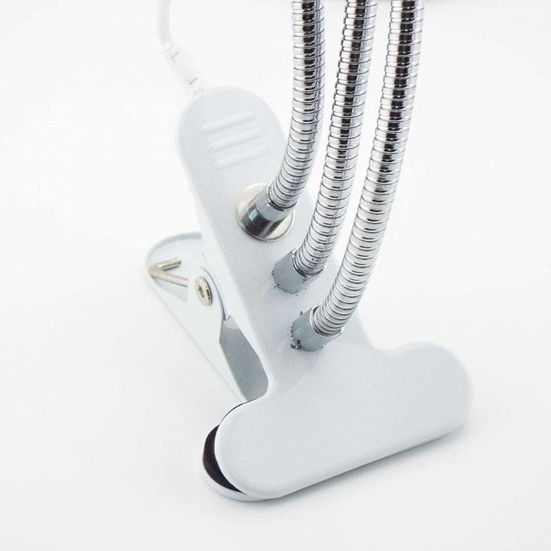 Гибкий держатель настольной лампы на 360 градусов, 3 головки, разъем E27, цокольный светильник с кабелем включения и выключения для светодиодных ламп для выращивания растений