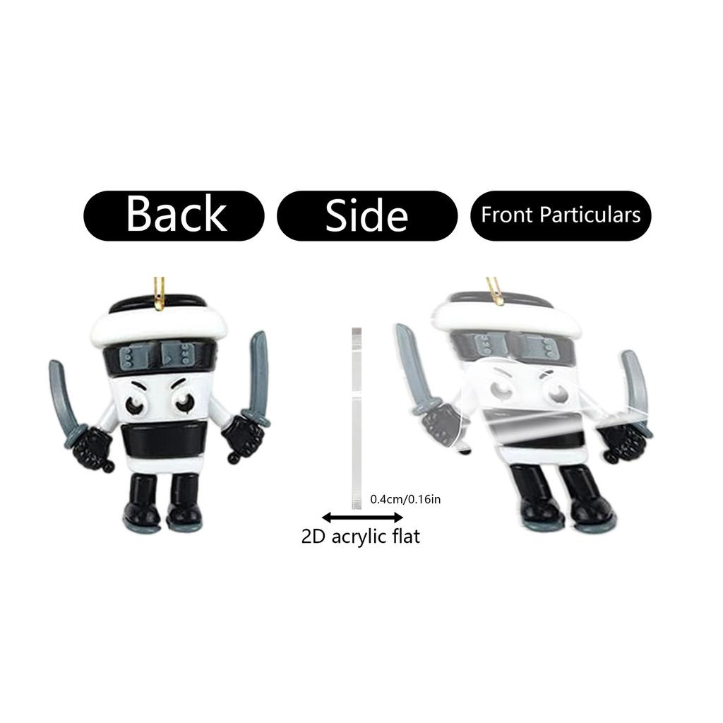 2D Flat Acrylic Pendant Airplane Box, Countdown Christmas Advent Calendar Blindbox, Christmas Tree Ornament