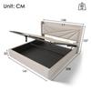 Lit double - MUVOE - 140x200 - Tête de lit avec chargeur USB - Rangement intégré - Design contemporain