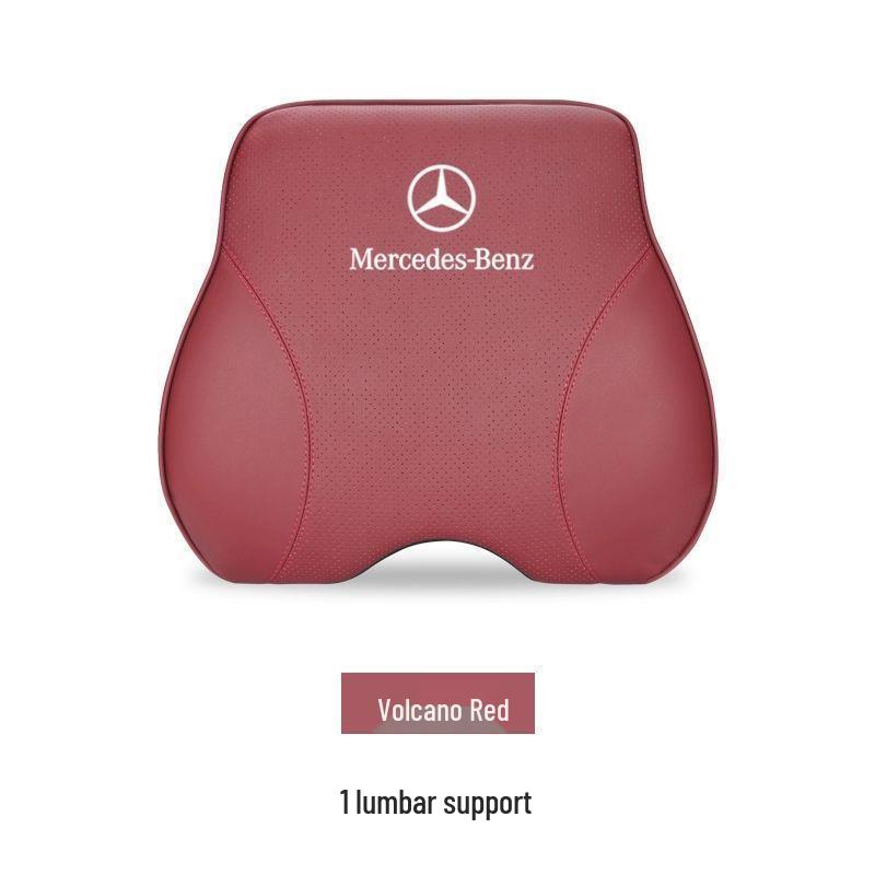 Mercedes-Benz Genuine Leather Car Headrest & Back Cushion - Universal Pillow for E300L, C260, GLC (All Seasons)