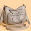 Women's Shoulder Bag PU Soft Leather Large Capacity Multi-function Crossbody Bag Retro Simple Mother Crossbody Bag