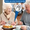 Адаптивный набор посуды с текстурированной ручкой для легкого захвата, изогнутые приподнятые столовые приборы: нож, вилка, ложка для людей с тремором рук, артритом, пожилых