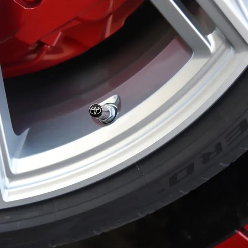 4Pcs/Set Metal Car Wheel Tire Air Valve Core Caps Auto Accessories For Toyota Corolla Chr rav4 prius Yaris Hilux auris avensis CWD1